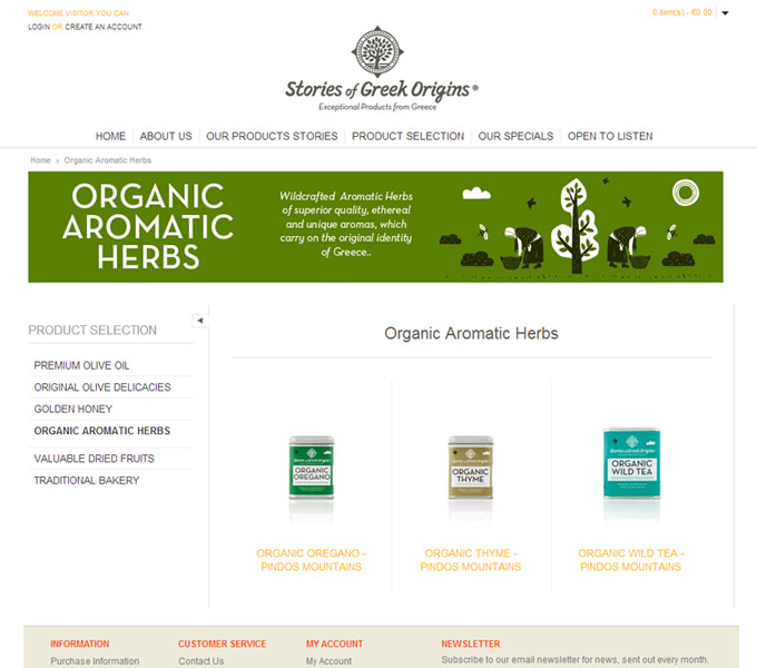 Stories of Greek Origins e-shop screenshots